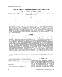 GPS Error in Studies Addressing Animal Movements and Activities