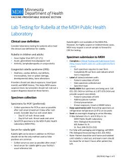 Lab Testing for Rubella at the MDH Public Health Laboratory (PDF)