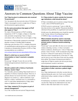 Answers to Common Questions About Tdap Vaccine (PDF: 31KB/1 page)