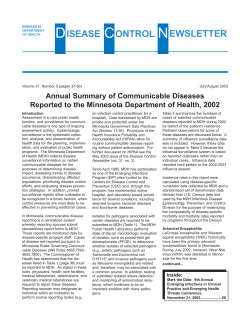 July/August 2003: Volume 31, Number 5 (PDF: 217KB/20 pages)