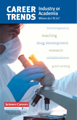 "Career Trends: Industry or Academia: Where do I fit in?"