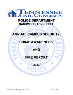 2013  Campus Security,Crime Awareness, and Fire Report  (Clery Report)