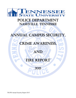 2015 Campus Security, Crime Awareness, and Fire Report (Jeanne Clery Report)