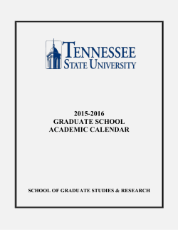 2015-2016 GRADUATE SCHOOL ACADEMIC CALENDAR