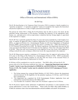 H1B VISA - Faculty ONLY (pdf)