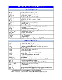 2013-2014 Academic Calendar