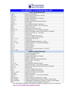 2015-2016 Academic Calendar