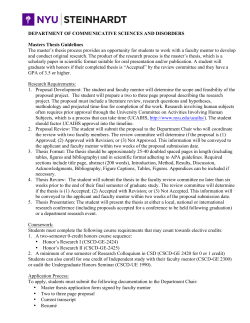 CSD Masters Thesis Guidelines