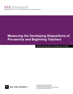 Measuring the Developing Dispositions of Pre-Service and Beginning Teachers (March 2008)