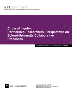 Circle of Inquiry: Partnership Researchers' Perspectives on School-University Collaborative Processes (March 2009)