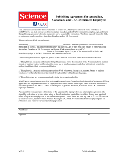 Publishing Agreement for Australian, Canadian, and U.K. Government Employees