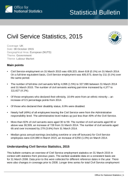 Download the report:&nbsp;Civil Service Statistics, 2015