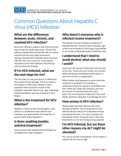 Common Question About Hepatitis C Virus (HCV) Infection (PDF)