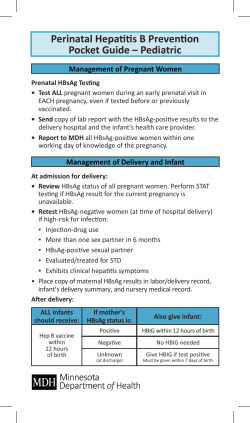 Perinatal Hepatitis B Prevention Pocket Guide - Pediatric (PDF)