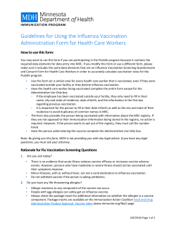 Guidelines for Using the Influenza Vaccination Administration Form for Health Care Workers (PDF)