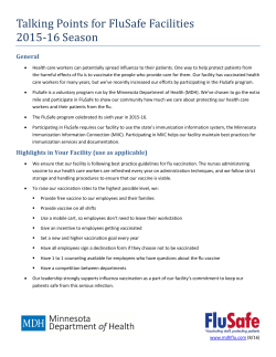 Talking Points for FluSafe Facilities 2014-15 Season (PDF)