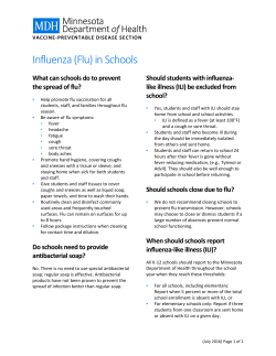 Influenza in Schools (PDF)