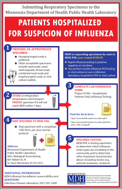 Submitting Respiratory Specimens to the Minnesota Department of Health Public Health Laboratory (PDF)
