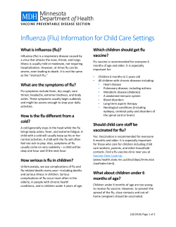 Influenza (Flu) Information for Child Care Settings (PDF)
