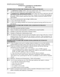 Entrance Conference Worksheet - QIS Facility Copy (PDF:159K: 3 pages)