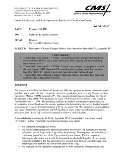 Description of Recent Changes Made to State Operations Manual (SOM), Appendix PP (PDF)