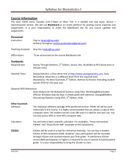 Biostatistics I