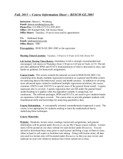 Intermediate Quantitative Methods: The General Linear Model
