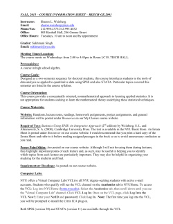 Statistics for the Behavioral and Social Sciences I