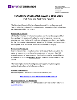 Teaching Excellence Award 2015-2016
