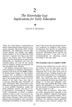 The Knowledge Gap: Implications for Early Education