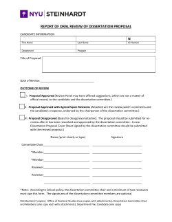 Proposal Review Outcome (DEPARTMENT USE ONLY)