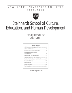 Faculty Update for 2009-2010