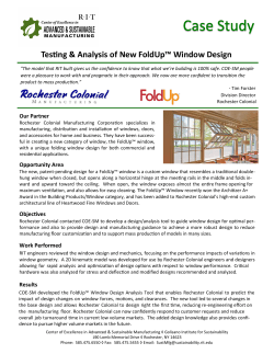 Testing Analysis of New FoldUp Window Design