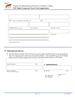 PNC Travel Card Application
