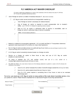 Fly America Act Wavier Checklist