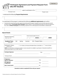 Participant Agreement and Payment Request (non-RIT)