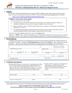 Cellular Phone Allowance - Finance Administration Division