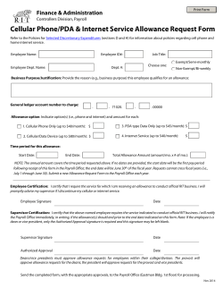 Cellular Phone Internet Service Allowance