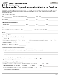 Pre-Approval to Engage Independent Contractor Services