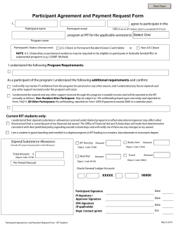 Participant Agreement and Payment Request Form