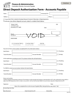 Direct Deposit Authorization AP