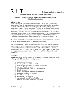 SPARC Course Descriptions