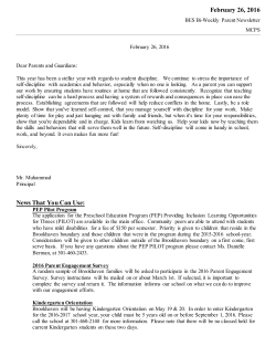 Principal's Letter 2/26/16