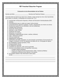 Parent Needs Assessment (Spanish Translation)