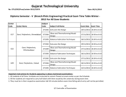 Diploma Semester - V (Branch:Plastic Engineering) Practical Exam Time Table Winter - 2012 For All Zone Students