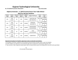 Diploma Semester - V (DCP) Practical Exam Time Table Winter - 2012 For All Zone Students