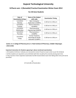 BP Sem - 1(Remedial) Examination Winter Exam 2012 for All Zone