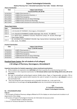 DIPLOMA PHARMACY Year-I(Remedial)