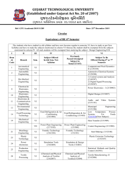 Equivalency of BE Semester VI( w.e.f December -2015)