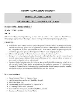 SYLLABUS FOR D.ARCH. FIVE SEMESTER